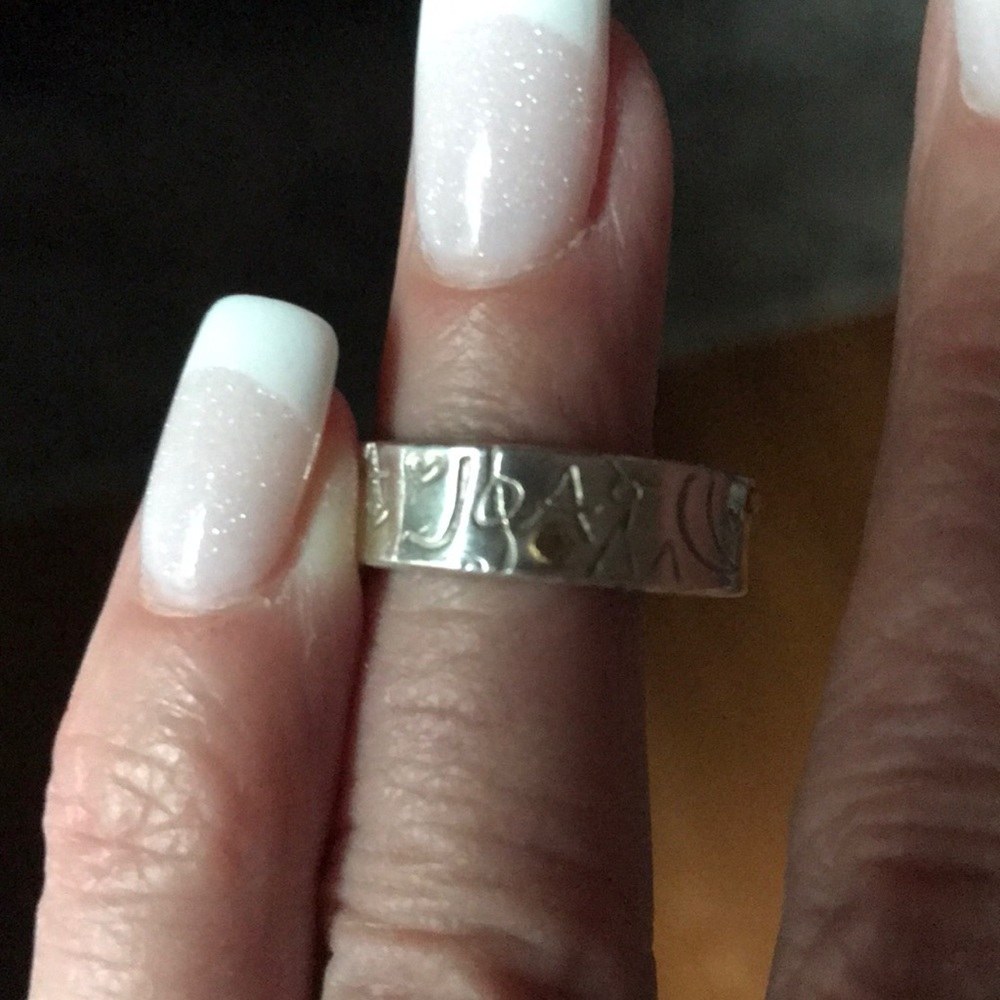 Sterling Silver & 22k Gold Handmade One of a Kind LOVE RING “Corset” Band Sz 6 - Picture 3 of 8